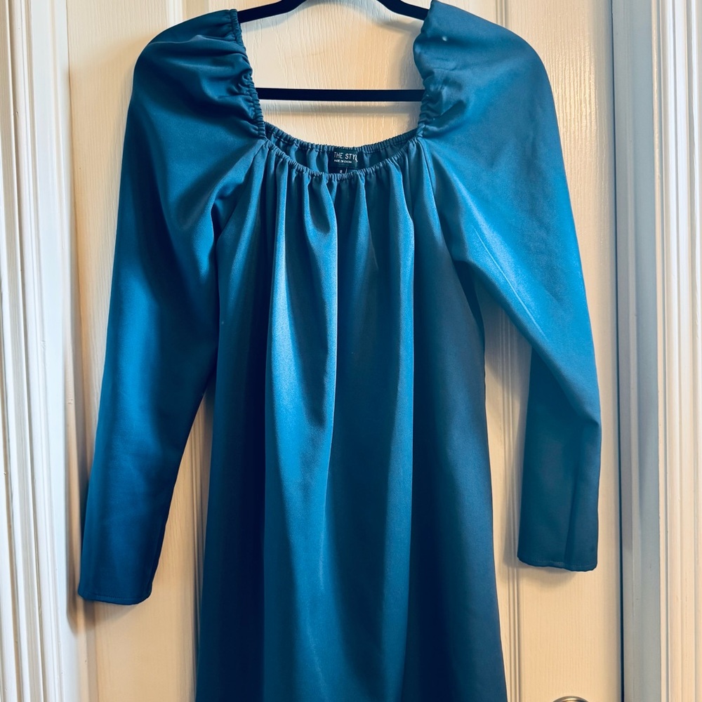 ASOS Maternity Teal Gathered Neck Dress